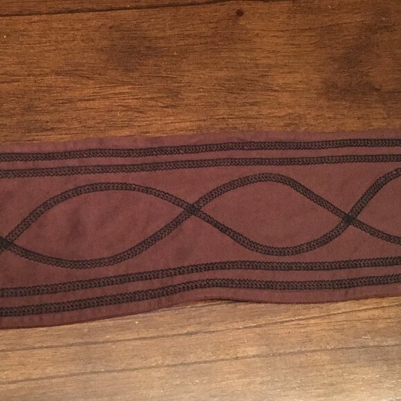 NWOT Elfarrow 100% Organic Cotton Obi Belt Earth With Black Stitching - Picture 6 of 10